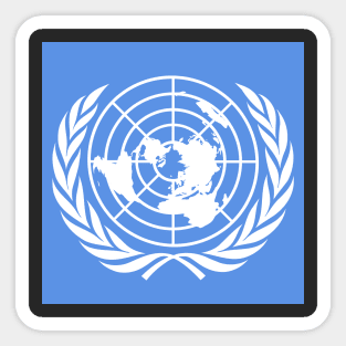 Emblem of the United Nations (White on blue) Sticker